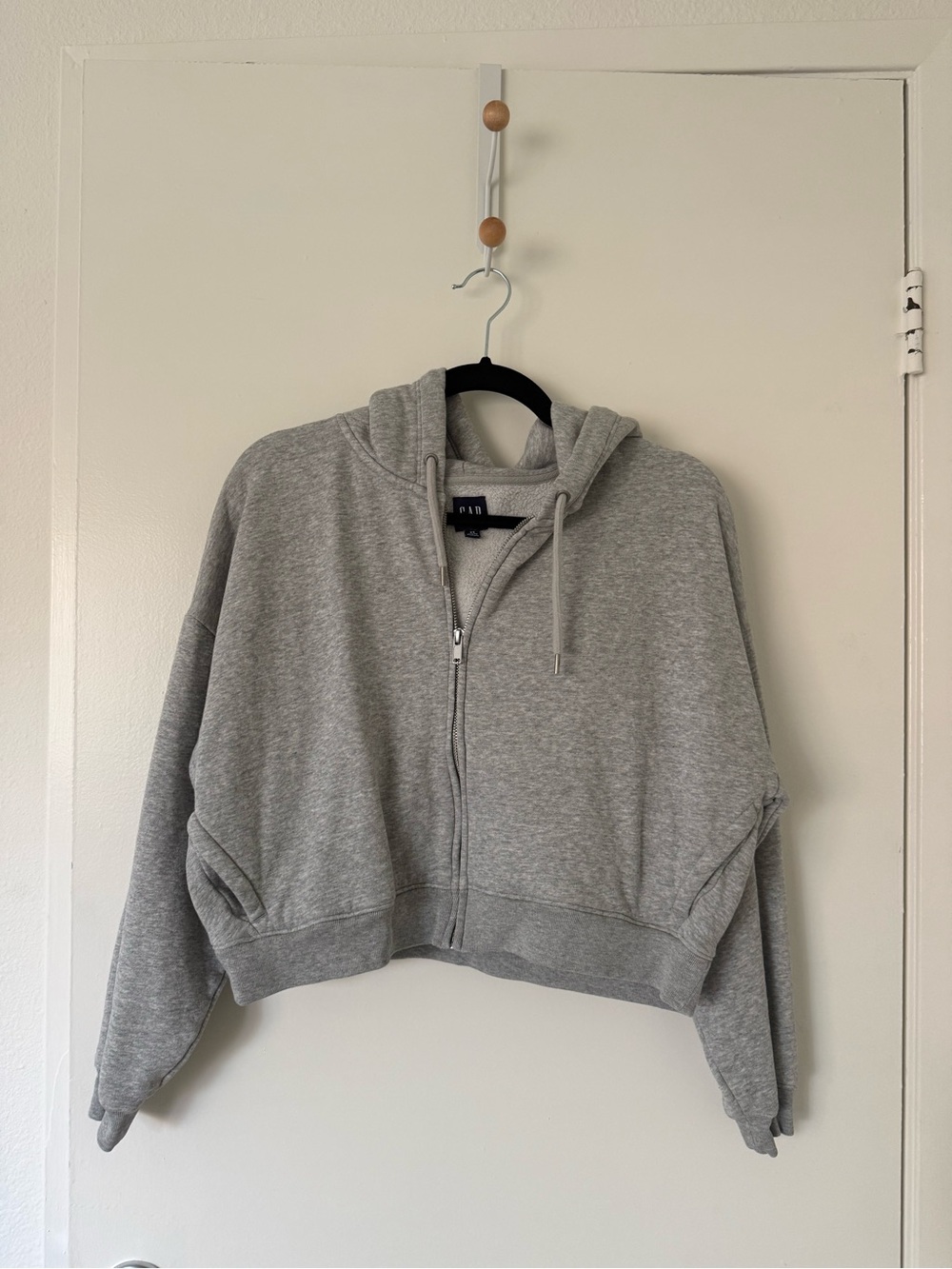 GAP Gray Cropped Zip Hoodie